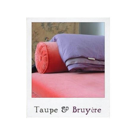 Plaid en Soie Taupe & Bruyère