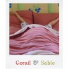 Jersey Bed Linen - Coral and Sand Plain