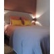  Linge de lit en Jersey Corail & Sable avec coussins jaune imperial